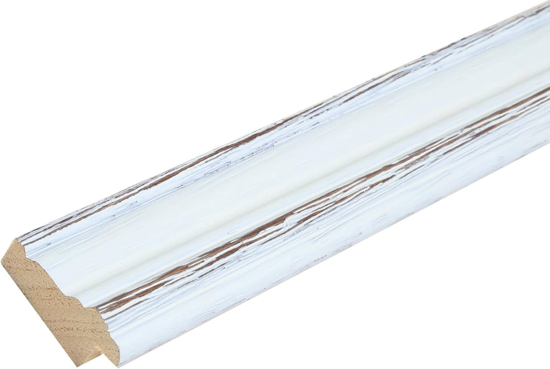 Deknudt Frames S221H3 Bilderrahmen 40x50 Basic, Weiss mit Schwarz, Holz Holz Fotokader