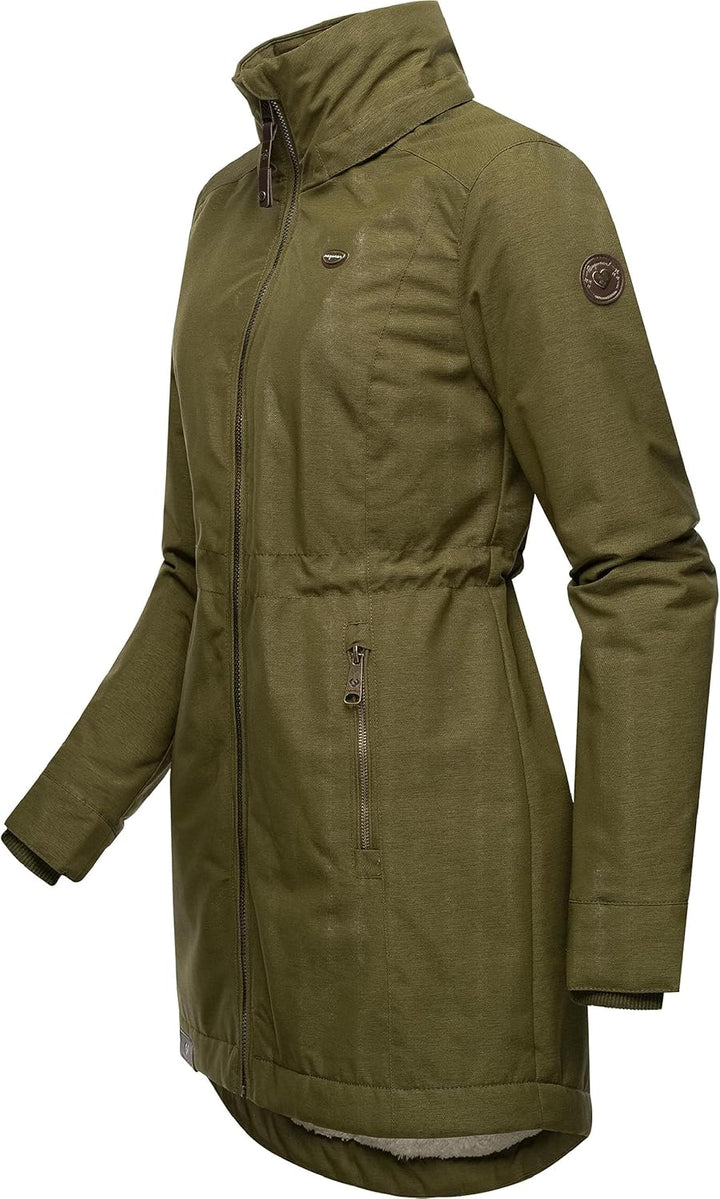 Ragwear Damen Wintermantel Warmer Parka lang wasserdicht mit Abnehmbarer Kapuze Dakkota XS-6XL S Lig