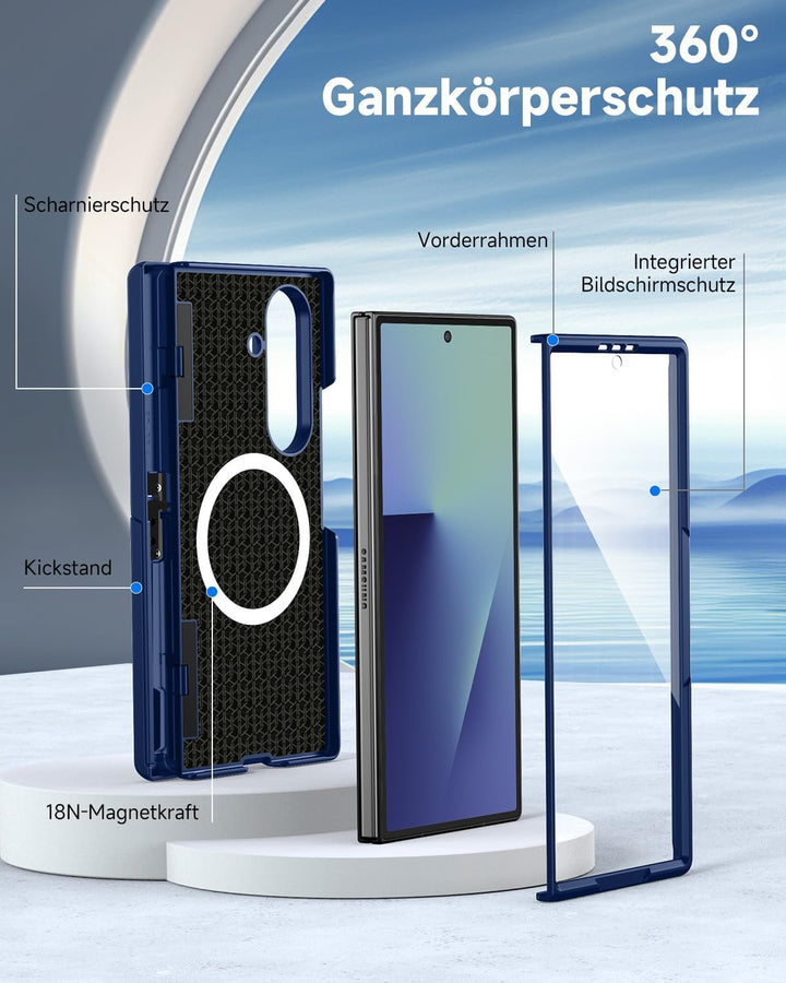 seacosmo für Samsung Galaxy Z Fold 7 Hülle mit MagSafe & Scharnierschutz & Ständer & Displayschutzfo