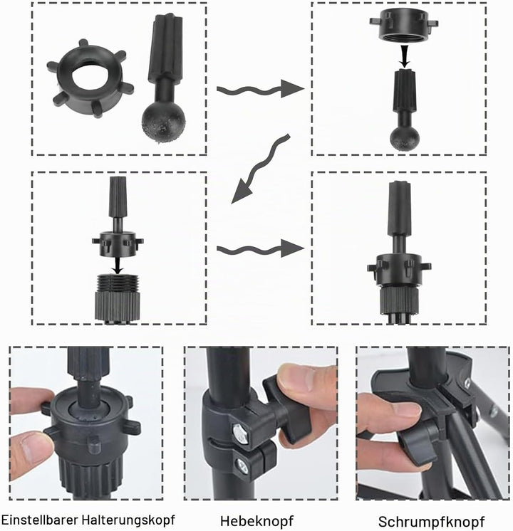 Perückenständer Stativ verstellbarer Metall Mini Perückenkopf Ständer für Training Mannequin Köpfe u