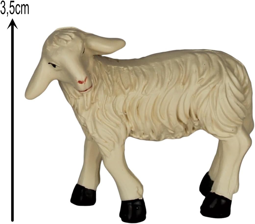 ZICOM Krippenzubehör Tiere Schafset ca. 4cm 6-TLG. Polyresin handbemalt