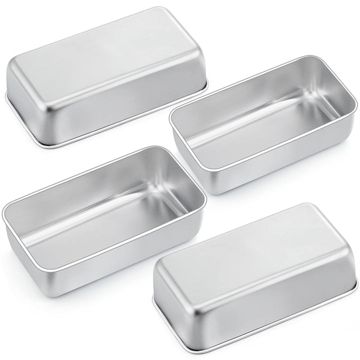 Joyfair Kastenform 4er Set, Edelstahl Brotbackform Toastbrot Backform, Brotform Königskuchenform für