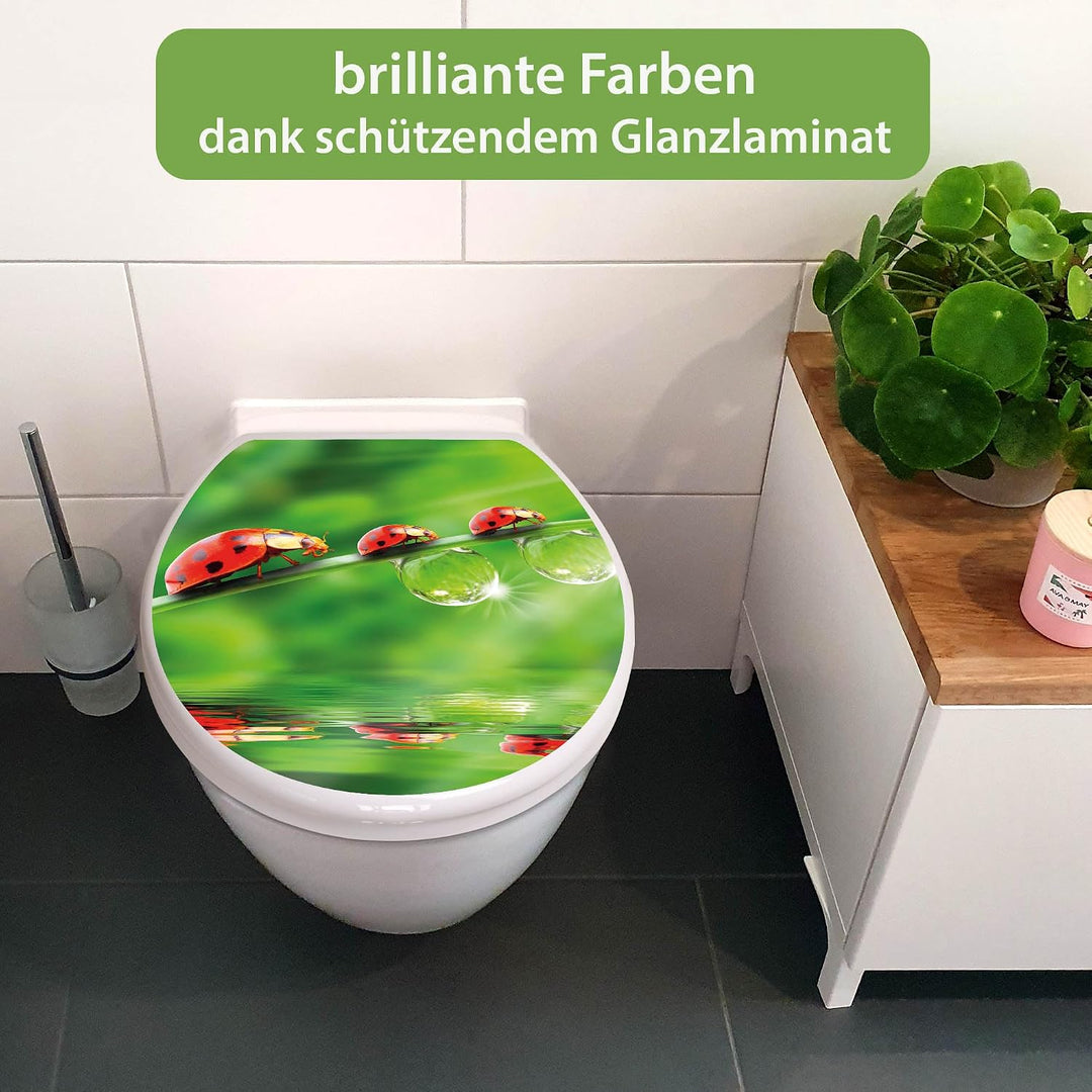 banjado Toilettendeckel mit Absenkautomatik 44,5x37cm - Soft Close Toilettensitz - WC Sitz mit Absen