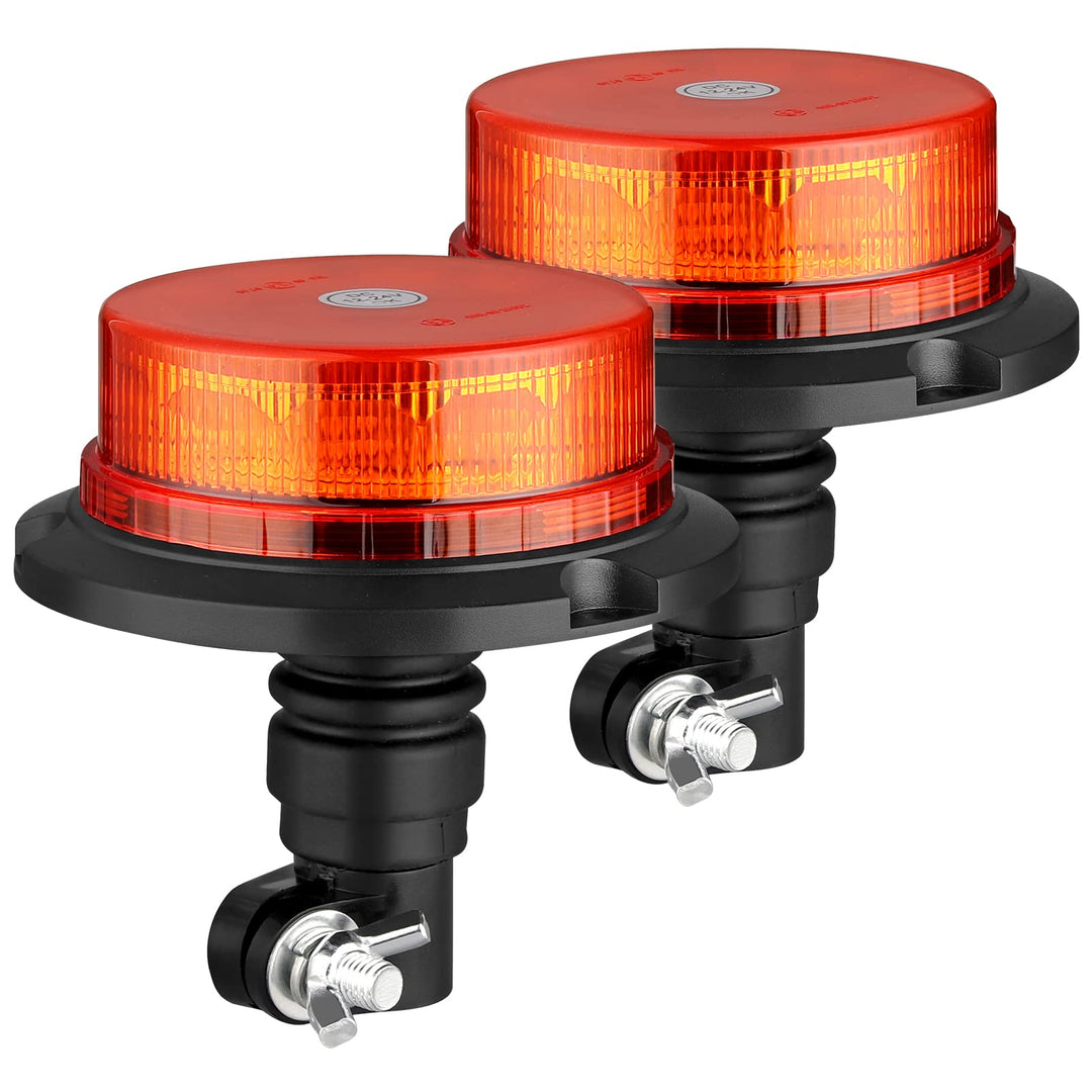 AUTOUTLET Rundumleuchte, 12 LED Amber Warnleuchte Warnlicht mit 3 Blitzmuster 10V-30V, ECE R65 R10 E