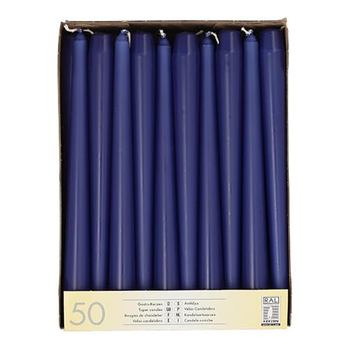 Leuchterkerzen/Spitzkerzen - Durchmesser: 22 mm - Länge: 25 cm - 50 Stück/Paket - Farbe: bordeaux, c