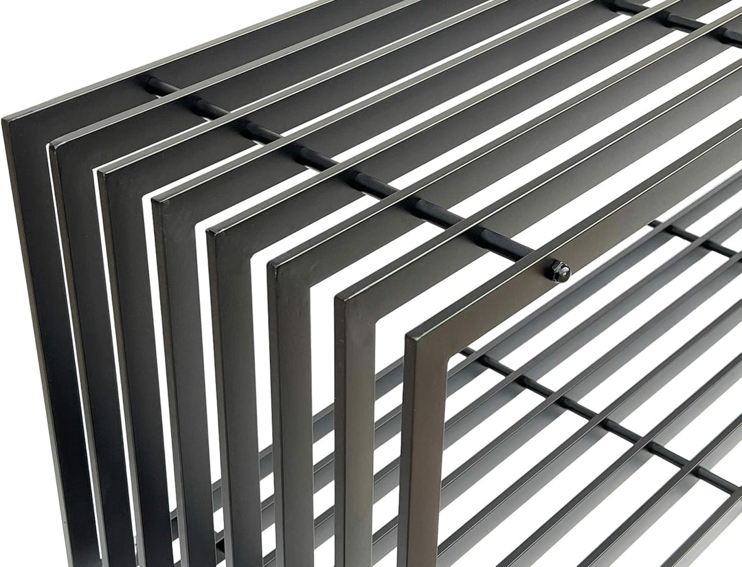 DanDiBo Gartenbank Metall Schwarz Wetterfest Massiv 150 cm Sitzbank Modern 96430 Parkbank Eisen Lame