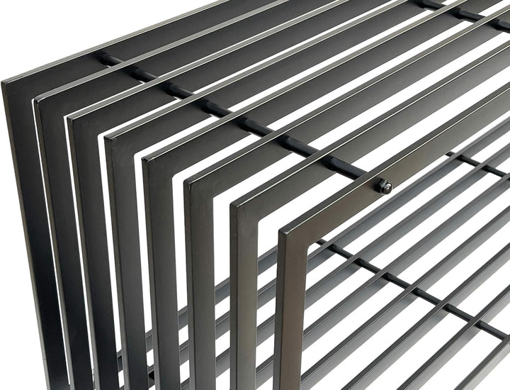 DanDiBo Gartenbank Metall Schwarz Wetterfest Massiv 150 cm Sitzbank Modern 96430 Parkbank Eisen Lame