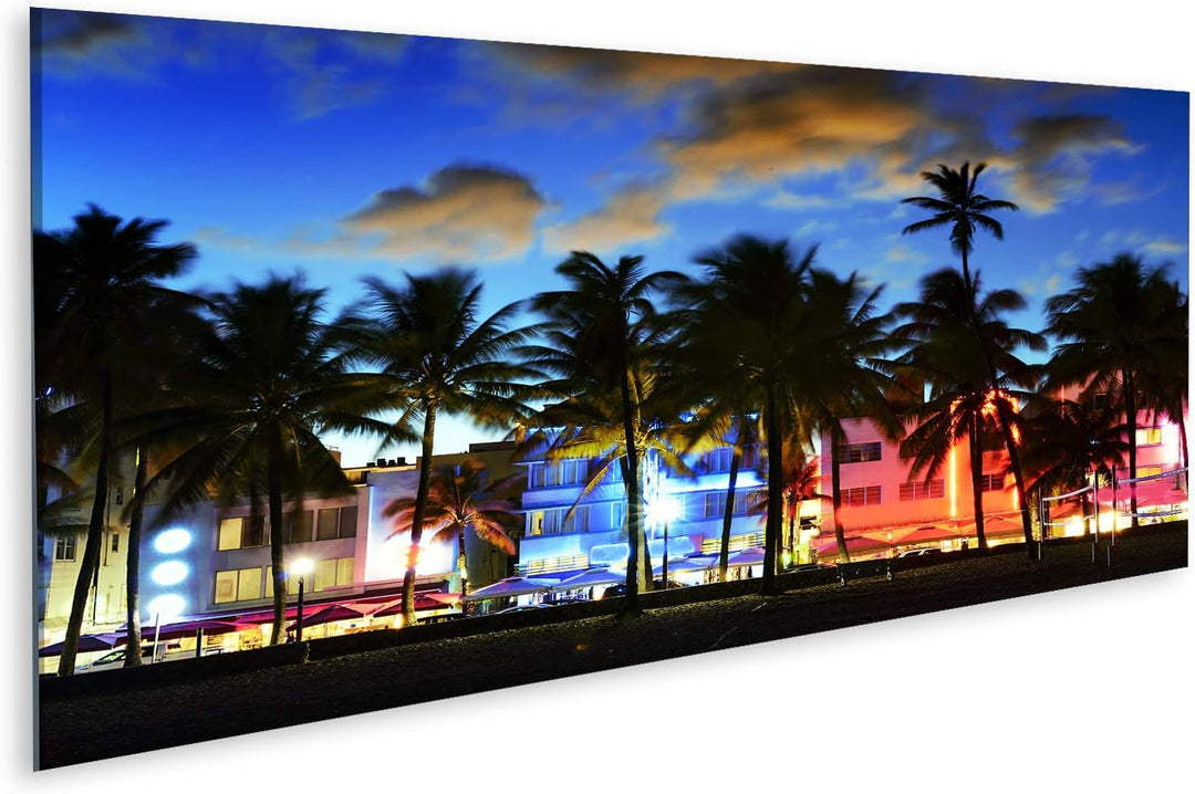 islandburner Bild auf Leinwand Miami Beach Floride Usa Hotels Restaurants Sunset Ocean Drive Bilder