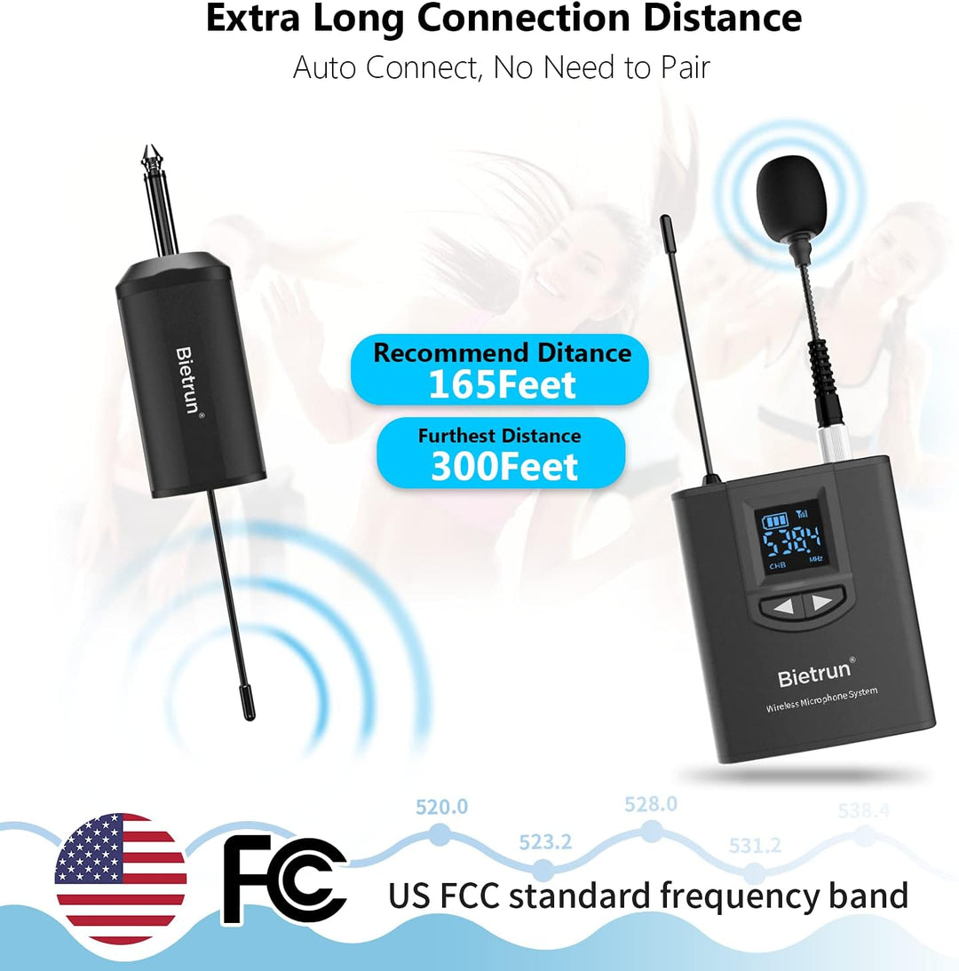 UHF Wireless Lavalier Lapel Microphone System, Kabelloses Lavalier-Mikrofon, Headset Mic, Interview