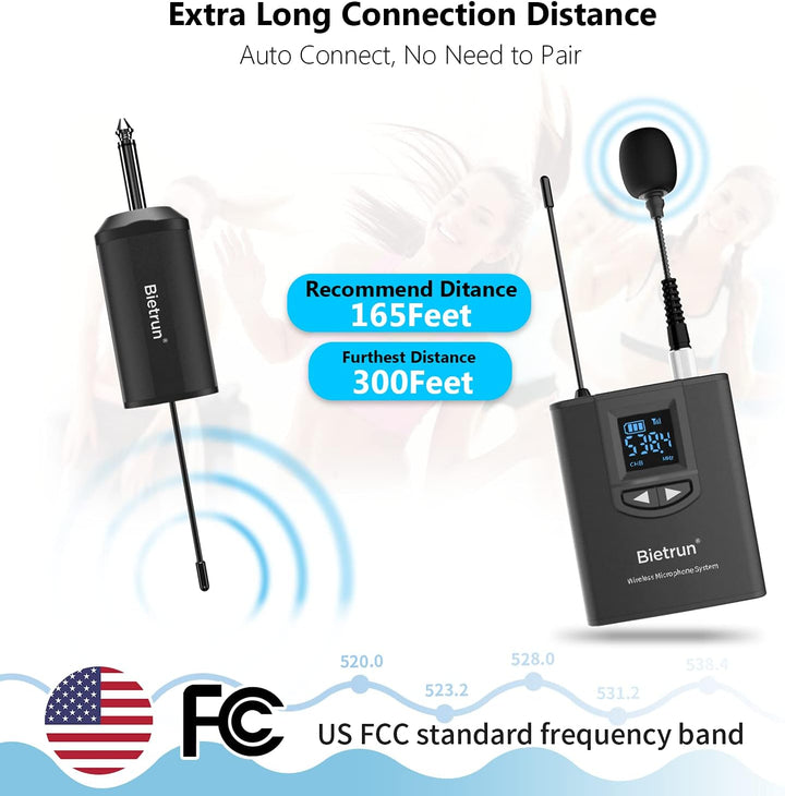 UHF Wireless Lavalier Lapel Microphone System, Kabelloses Lavalier-Mikrofon, Headset Mic, Interview
