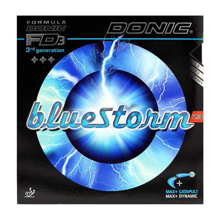 DONIC Bluestorm Z3 Tischtennisgummi Schwarz Max+, Schwarz Max+