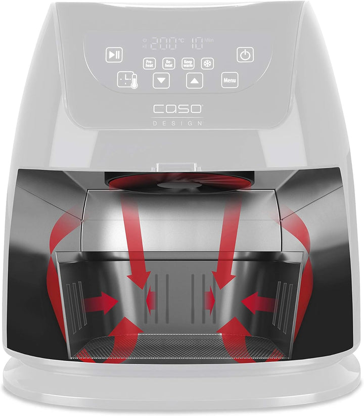 CASO | AF250 Heissluftfritteuse 3 L | Frittier-Korb für 1 kg, 60-200°C, Leistungsstark 1400 W, gesün