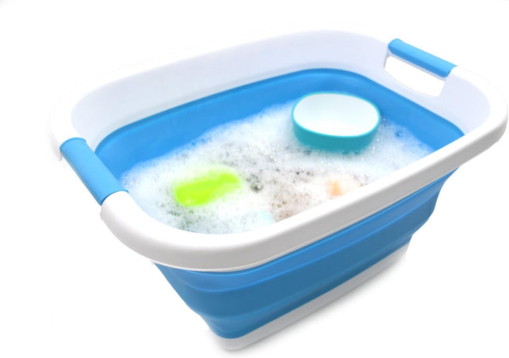 SAMMART 25L Zusammenklappbarer Wäschekorb / -wanne - faltbarer Aufbewahrungsbehälter/Organizer - tra