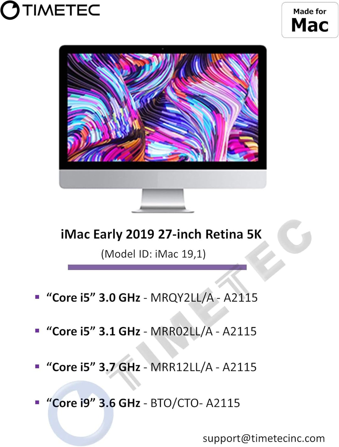 Timetec 16GB KIT (2x8GB) Kompatibel für Apple DDR4 2666MHz/2667MHz für Mitte 2020 iMac 20,1/20,2/Mit