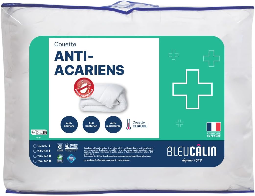 Bleu Câlin Bettdecke für Allergiker, Sanitized behandelt, 140x200 cm, Weiss, KMS40 140 x 200 cm, 140