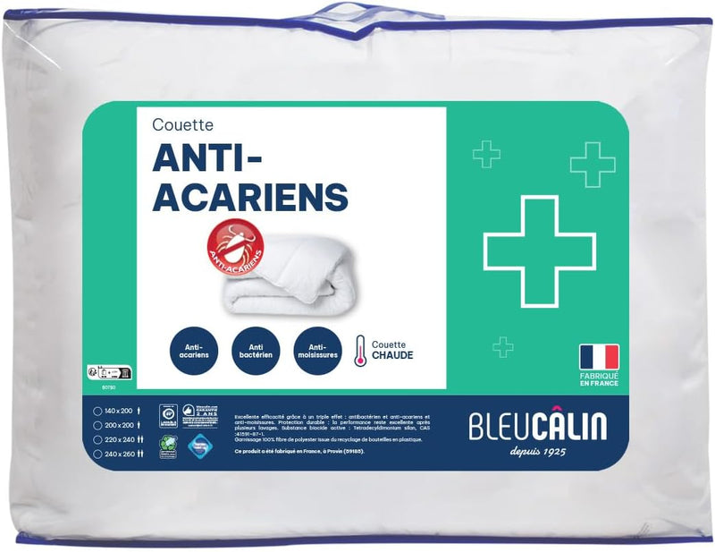 Bleu Câlin Bettdecke für Allergiker, Sanitized behandelt, 140x200 cm, Weiss, KMS40 140 x 200 cm, 140