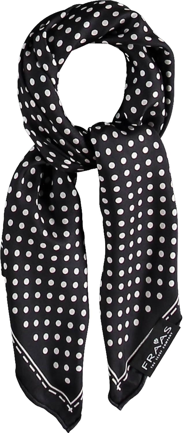 FRAAS Halstuch Damen gepunktet - 51 x 51 cm Grösse - Nickituch Seide - Seidentuch für Damen mit Polk