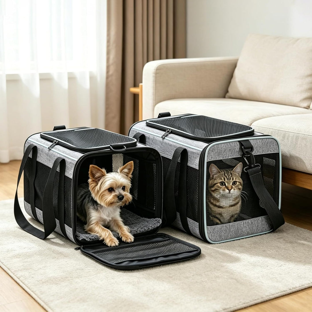 Transportbox Katze faltbar bis 7 kg mit 360° Belüftung Hundetasche | Hundetasche für Katzen kleine H