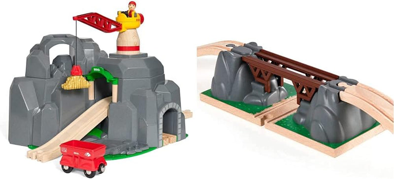 BRIO World 33889 Grosse Goldmine mit Sound-Tunnel – Zubehör Holzeisenbahn – Kleinkinderspielzeug emp