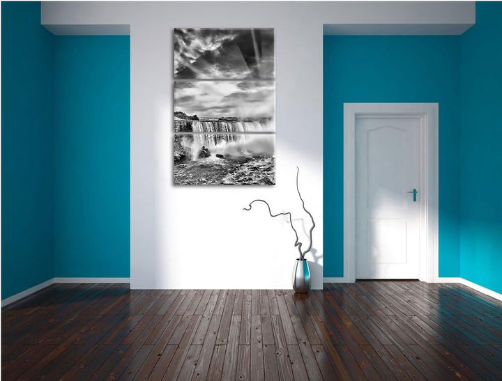 Pixxprint Niagarafälle bei Sonnenuntergang als Leinwandbild/Grösse: 3 Teilig (120x80 cm) cm/Wandbild