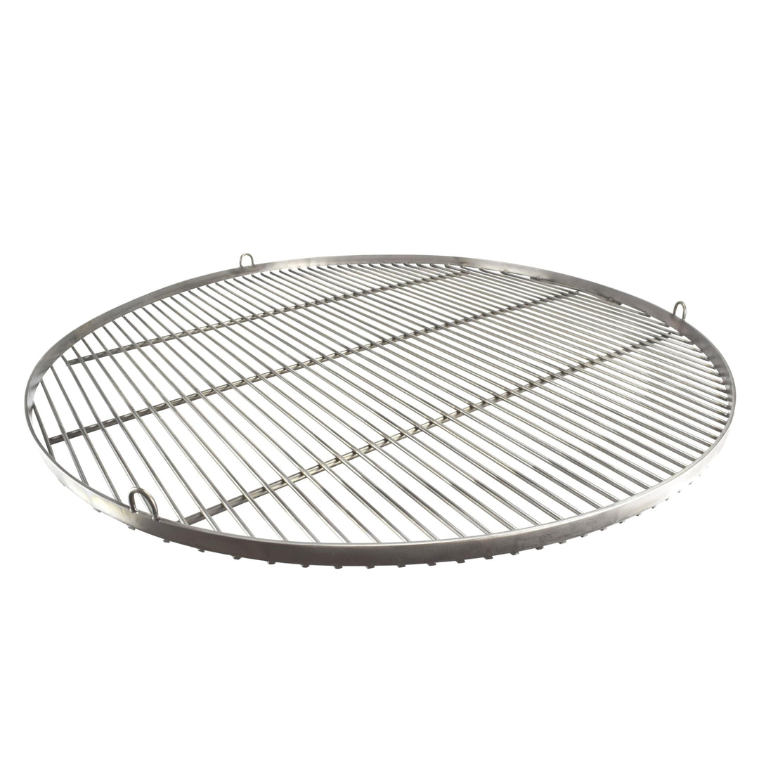 Grillrost RUND - 100cm aus Edelstahl - Handwerksprodukt - Made in Germany mit 3 Aufhängeösen Ø 100 c