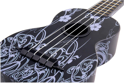 Classic Cantabile BeachBuddy "Black Beauty" Sopran Ukulele aus ABS Material (Uke, Hawaii Gitarre, PV