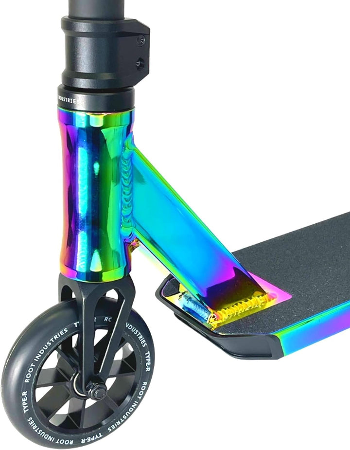 Root Industries R-Type Stunt-Scooter H= 82,5mm Park-/Trick-/Tretroller + Fantic26 Sticker Rainbow Ne