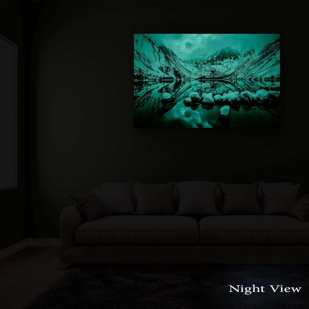 Startonight Bilder Verschneite Berge, Leinwandbilder Moderne Kunst, Landschaft Wanddeko Kunstdrucke,