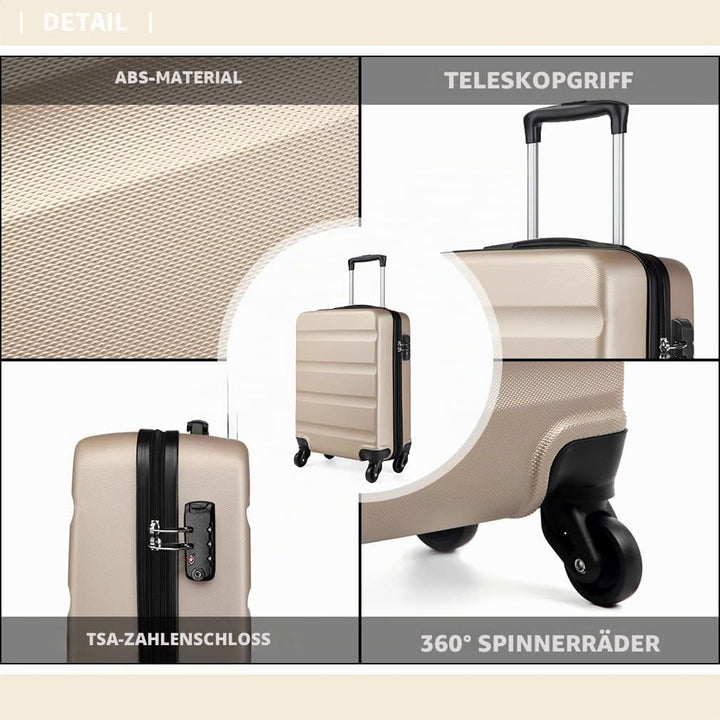 KONO Hartschalenkoffer Klein Koffer Handgepäck Leicht Reisekoffer mit Rollen und TSA Schloss, Kleine