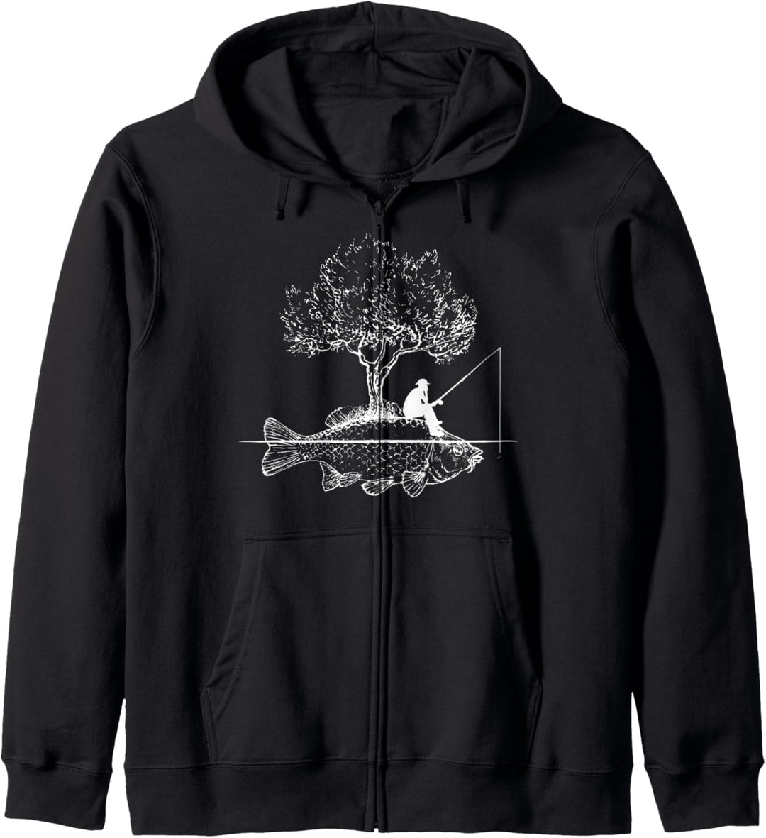 Angel Fisch Insel Kreativ Kunst Angler Geschenk Kapuzenjacke