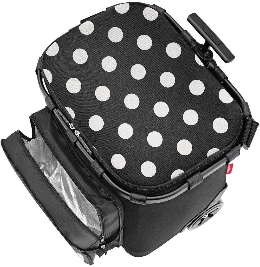 reisenthel carrycruiser Plus in Frame dots White – Tragbarer Einkaufstrolley mit Kühlfach, Schulterg