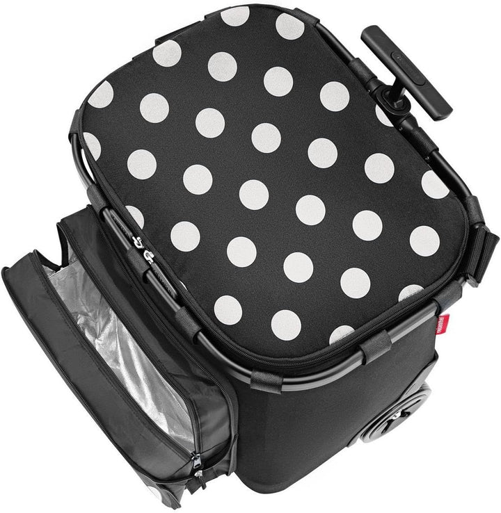 reisenthel carrycruiser Plus in Frame dots White – Tragbarer Einkaufstrolley mit Kühlfach, Schulterg
