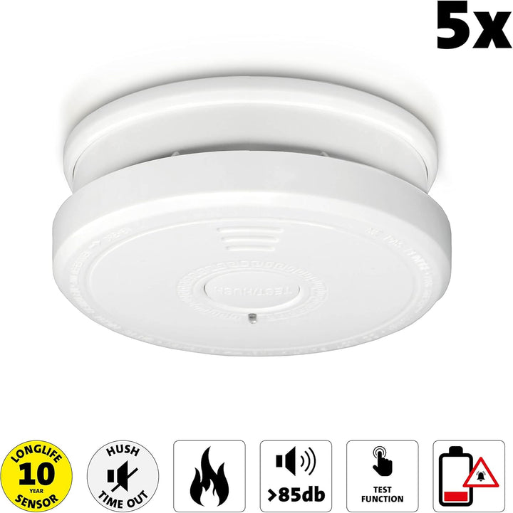 Alecto SA20 Rauchmelder Set - mit Time-Out Taste - Test und Reset Taste - Alarm >85-10 Jahre Sensor