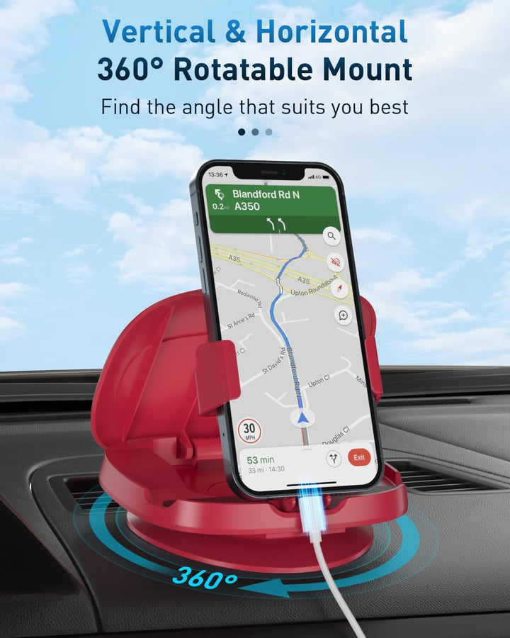 Handyhalterung Auto,360° Drehbar Handy Halterung Auto,Armaturenbrett Auto Handyhalterung Mit Klebeso