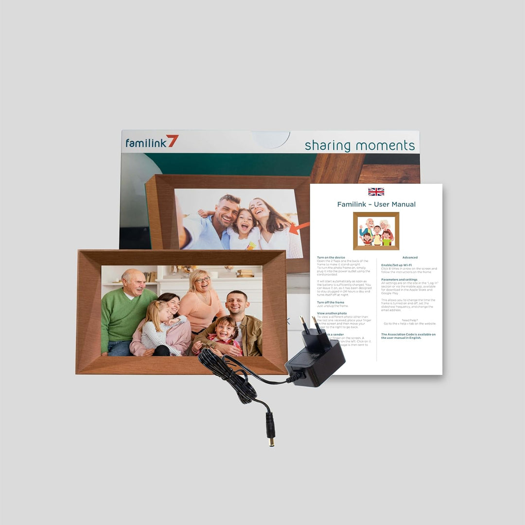 Familink digitaler Bilderrahmen zum Teilen von Fotos direkt vom Handy | ideal für Senioren, kein eig