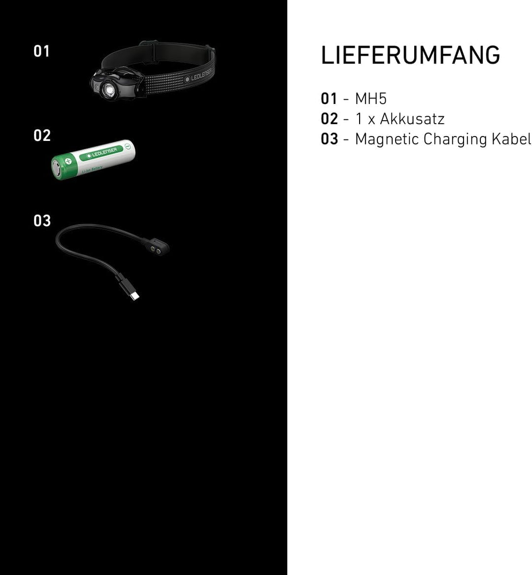 Ledlenser MH5 Black / Gray, Black / Gray