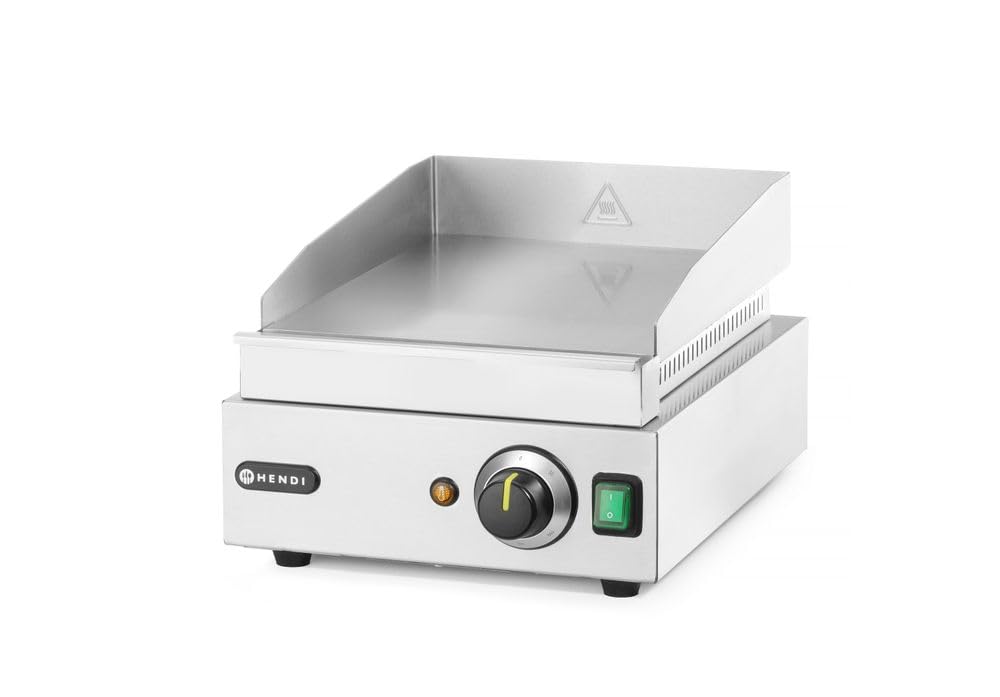HENDI Entnehmbare Festtschublade, Temperatur bis 300°C regelbar, glatte Ausführung, Elektrogrill, Ti