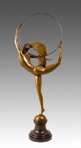 Kunst & Ambiente - Bronzefigur - Tänzerin mit Ring - J. P. Morante - signiert - Bronze -Braun