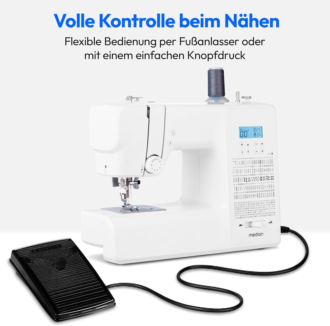 MEDION Digitale Nähmaschine SD36 (36 Watt, einstellbare Stichlänge und Stichbreite, 270 Stichmuster,