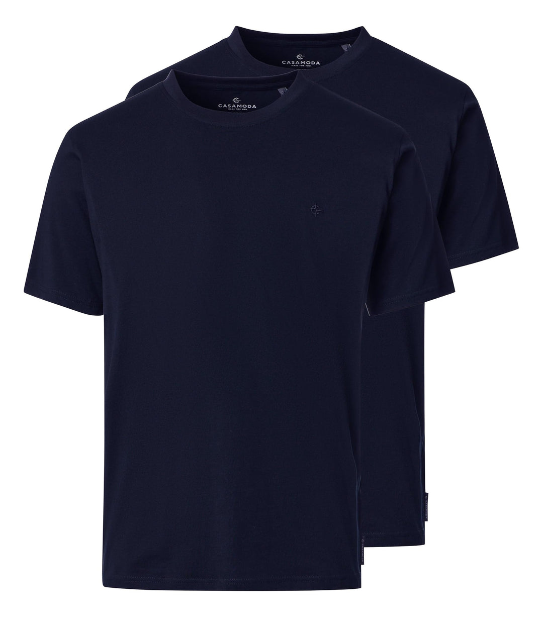 CASAMODA Herren T-Shirt Halbarm Doppelpack 092500 Besonders pflegeleicht Standard S Dunkelblau, Stan