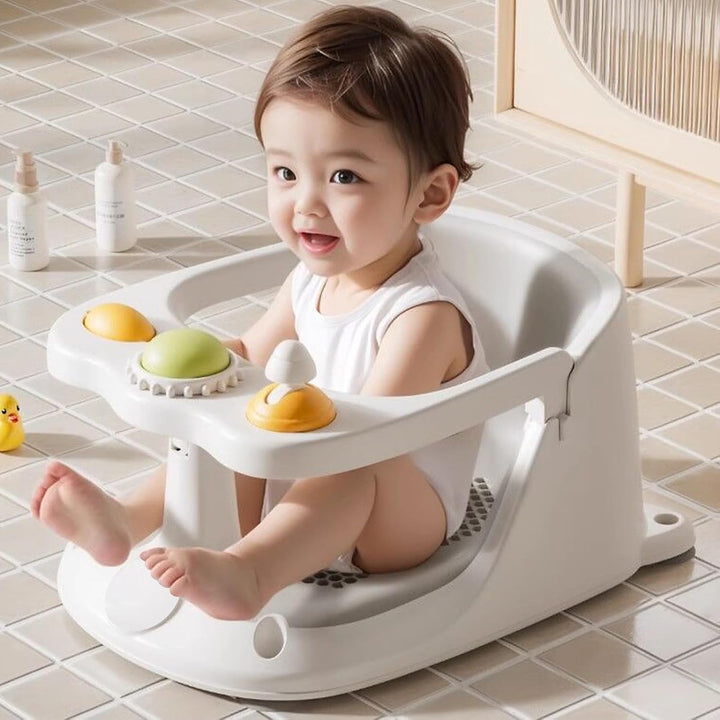 Bebamour Baby Badesitz 6 Monate+ Kind Badewanne rutschfest Baby Badesitz mit Spielzeug,Pink 2 Pink,