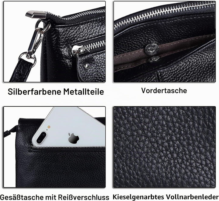 befen Clutch, Handgelenktasche aus echtem Leder, Wristlet, Geldbörse, kleine Crossbody-Umhängetasche