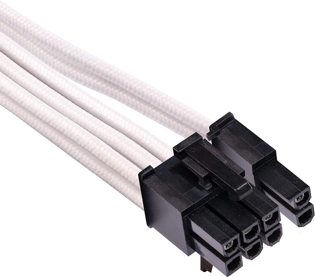 Corsair Premium Sleeved Netzteil 6+2 Pin-Polig-PCIe-Dual-Kabel Typ4 (Generation 4-Serie) WeiÃŸ 6+2 p