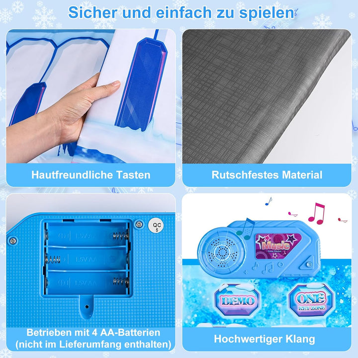 GuKKK Klaviermatte,1.6M Lange Tanzmatte 24 Tasten, Musikmatte Kinder Spielzeug Mädchen 5 Spielmodi,