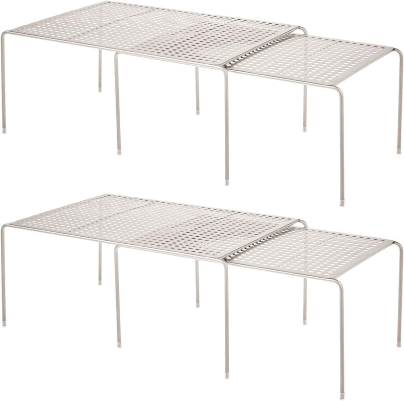 mDesign 4er-Set Regaleinsatz für Küchenschrank – praktische Geschirrablage aus Metall für mehr Abste