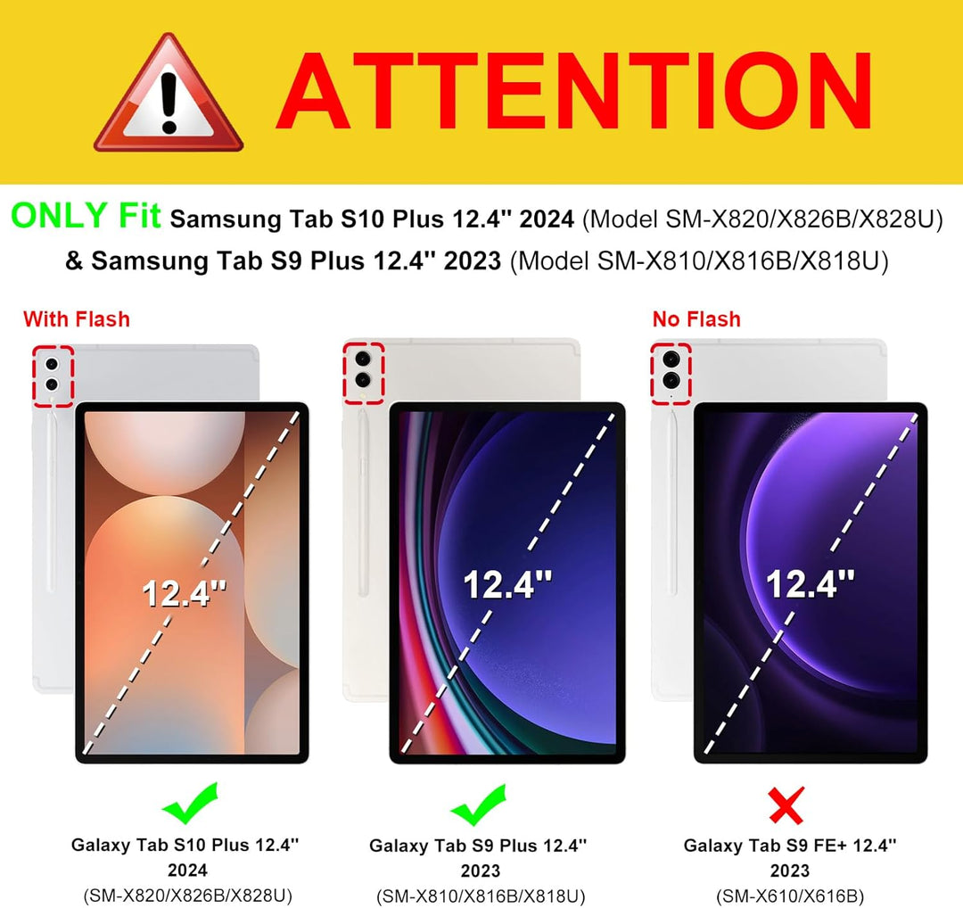 Fintie Tastatur Hülle für Samsung Galaxy Tab S9 Plus 12.4 Zoll 2023 Tablet, Keyboard Cover mit Magne