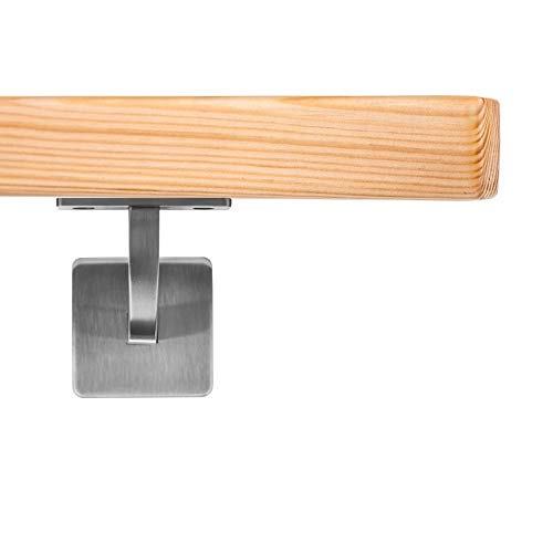 Handlauf Holzhandlauf VKT 42 x 42 mm Wandhandlauf Kiefer Halter eckig 290 cm 3 Halter 290 cm 3 Halte