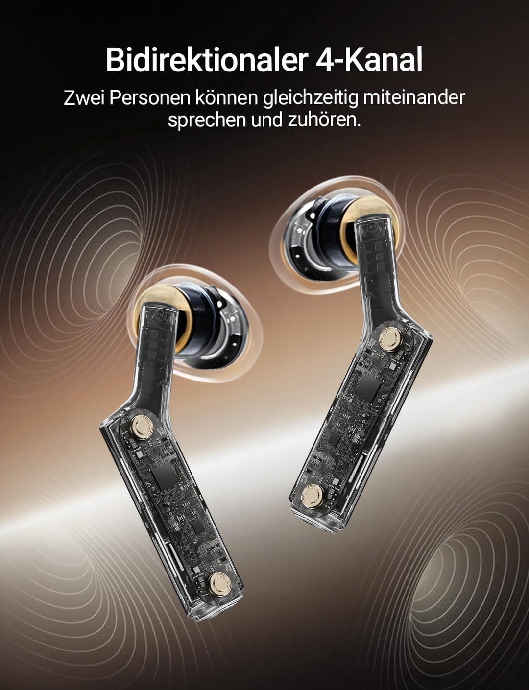 Timekettle W4 Al Übersetzer Kopfhörer, Bidirektionale Simultanübersetzung, Übersetzungsgerät, Knoche