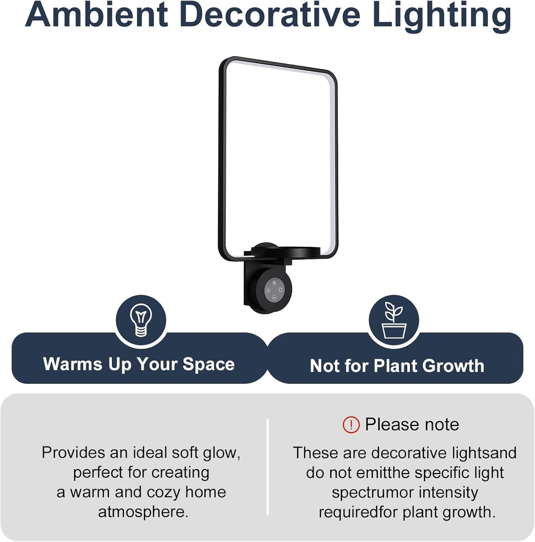 Starxing 2 in 1 Wandpflanzenregal mit Lampe, 8000mAh Bilderrahmen Wandpflanzenhalter, Fernbedienung