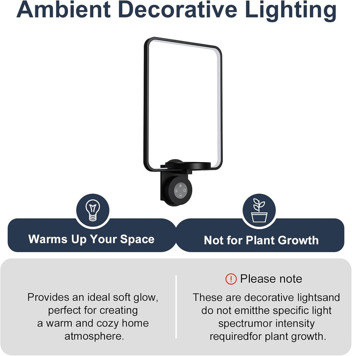 Starxing 2 in 1 Wandpflanzenregal mit Lampe, 8000mAh Bilderrahmen Wandpflanzenhalter, Fernbedienung